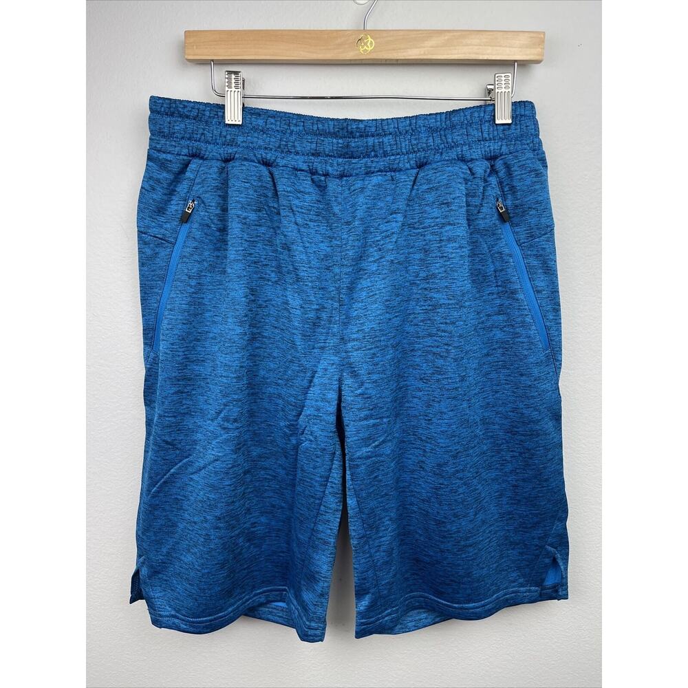 ZENGJO Running Shorts Men’s Large Knit Terry with Pockets Blue/Black NWT